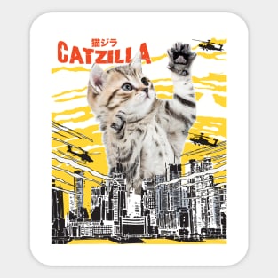 Catzilla Funny Cat T-Shirt - Gift for Cats Lovers Sticker